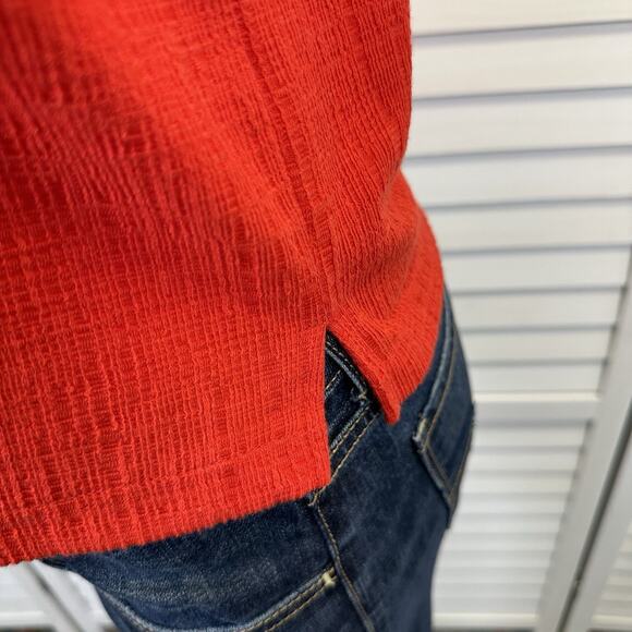 Madewell Texture & Thread Red-Orange Apron Tank Top Square Neck Spaghetti Size S - Picture 5 of 10